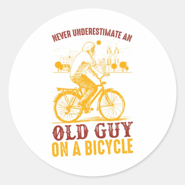 Sticker Rond Conception de vieux vélos | Vélo | Ne jamais sous- (Devant)