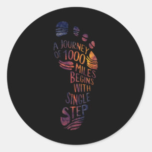 Sticker Rond Conception de yoga de méditation motivationnelle d