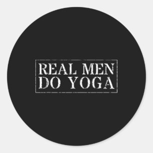 Sticker Rond Conception de yoga pour hommes Les vrais hommes fo