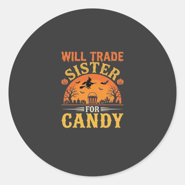 Sticker Rond Conception d'échange de sœur de Candy Halloween_1 (Devant)