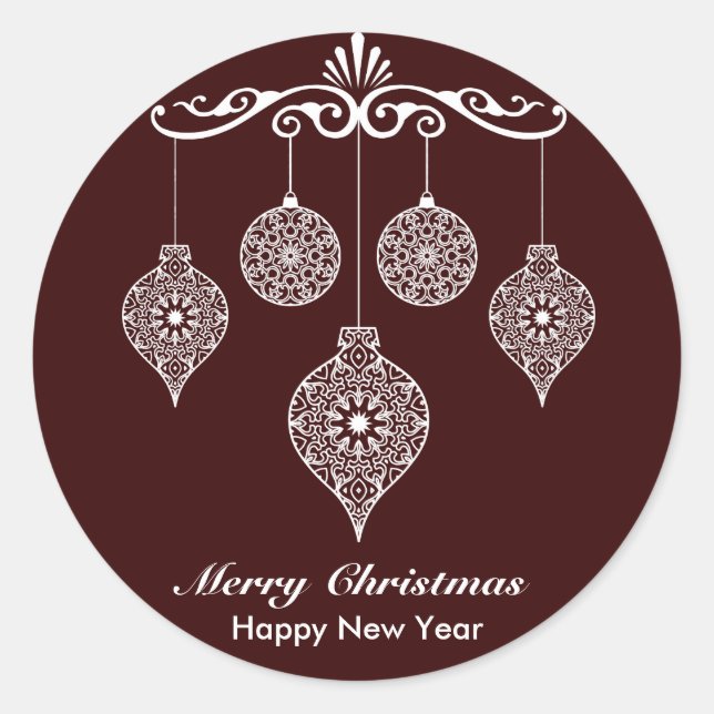 Sticker Rond Conception décorative personnalisée de Noël (Devant)