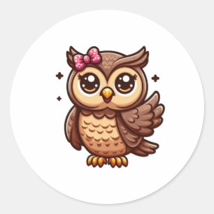 Sticker Rond Conception des chouettes