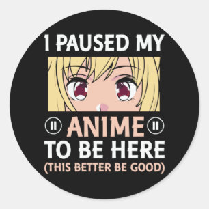 Sticker Rond Conception des devis   J'Ai Suspendu Mon Anime Pou