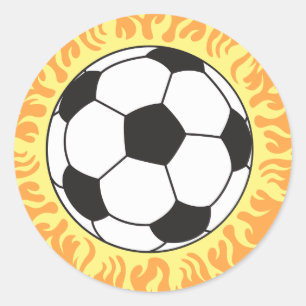 Sticker Rond conception des flammes de football
