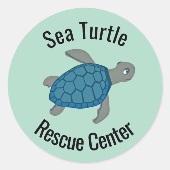 Sticker Rond Conception des tortues marines (Devant)