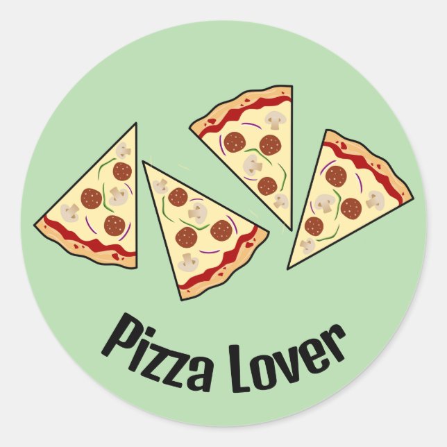 Sticker Rond Conception des tranches de pizza (Devant)