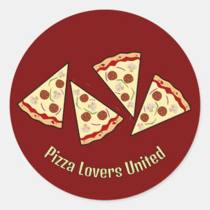 Sticker Rond Conception des tranches de pizza