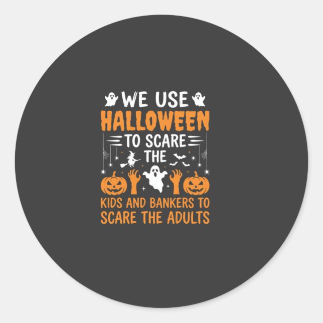 Sticker Rond Conception d'Halloween pour enfants banquiers adul (Devant)
