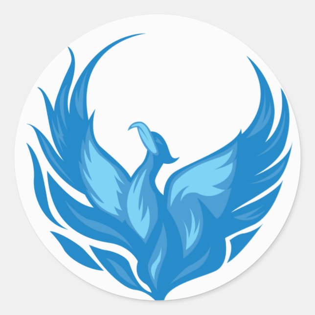Sticker Rond Conception d'oiseau de phénix cool (Devant)