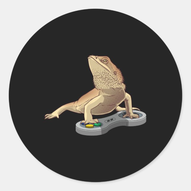 Sticker Rond Conception Dragon Lourd Pour Enfants Animaux Vidéo (Devant)