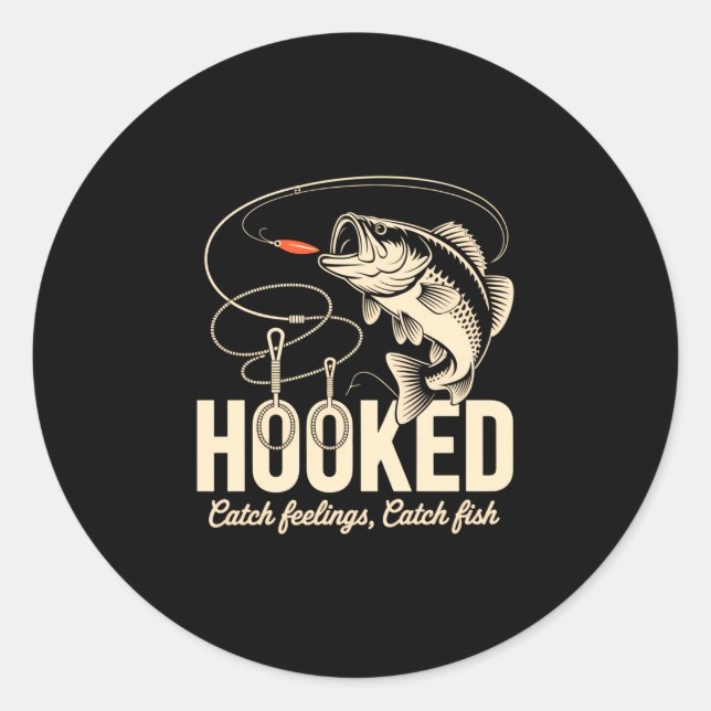Sticker Rond Conception drôle d'angler de bass avec un thème de (Devant)