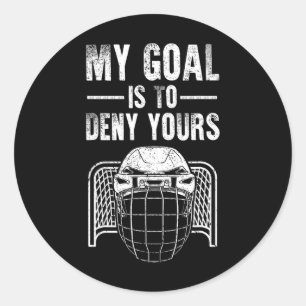 Sticker Rond Conception drôle de gardien de but de hockey sur g