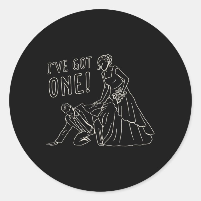 Sticker Rond Conception drôle de mariée et de marié  (Devant)