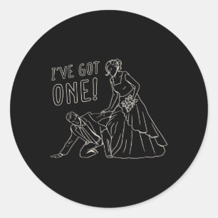 Sticker Rond Conception drôle de mariée et de marié 