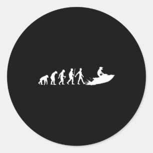 Sticker Rond Conception drôle de moto aquatique pour hommes fem