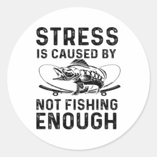 Sticker Rond Conception drôle de pêcheur pour hommes et femmes 