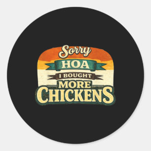 Sticker Rond Conception drôle de propriétaire de poulet de bass