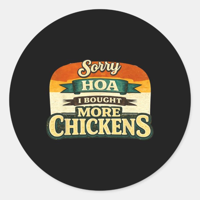 Sticker Rond Conception drôle de propriétaire de poulet de bass (Devant)