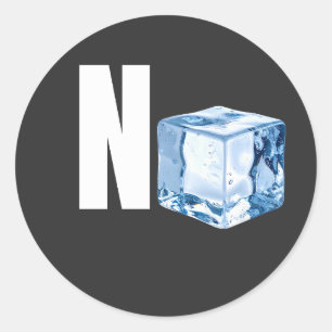 Sticker Rond Conception drôle et minimaliste Ice Cube