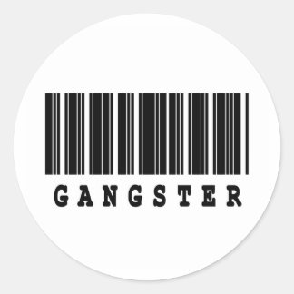 Sticker Rond conception du code barre de gangster
