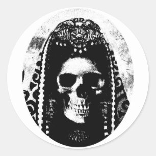 Sticker Rond Conception du crâne de faucheuse