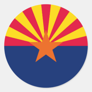 Sticker Rond Conception du drapeau de l'État de l'Arizona