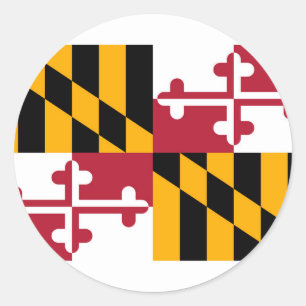 Sticker Rond Conception du drapeau de l'État du Maryland