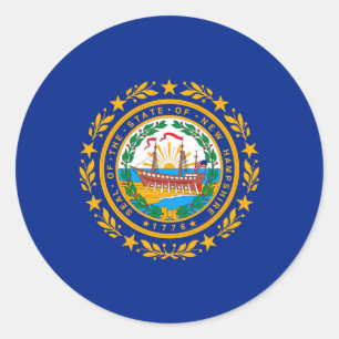 Sticker Rond Conception du drapeau d'état du New Hampshire