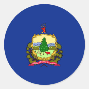 Sticker Rond Conception du drapeau d'état du Vermont