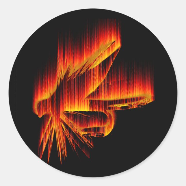 Sticker Rond Conception du feu de mouche (Devant)