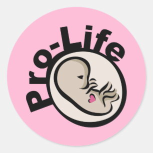 Sticker Rond Conception du foetus pro-vie