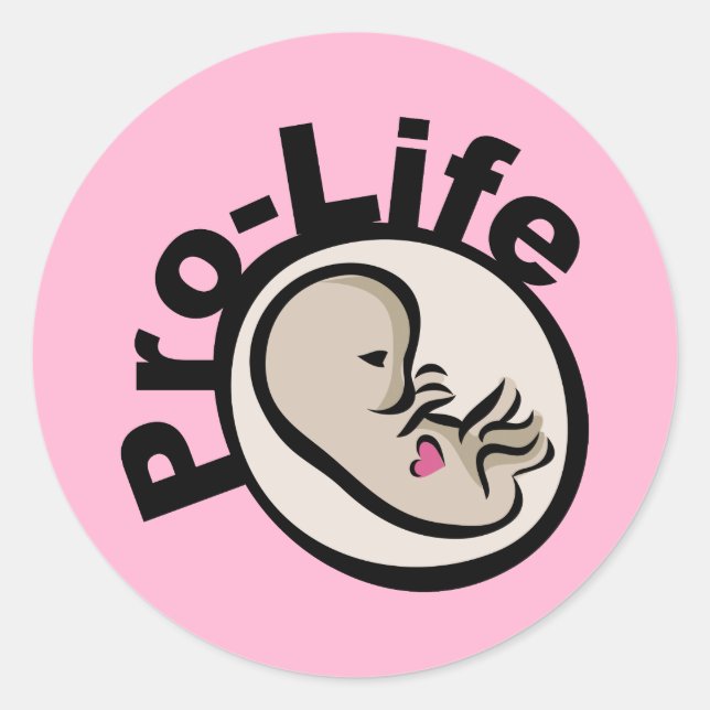 Sticker Rond Conception du foetus pro-vie (Devant)