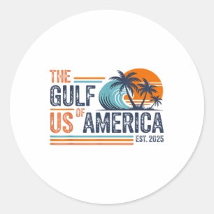 Sticker Rond Conception Du Golfe Des États-Unis - Golfe Des Éta