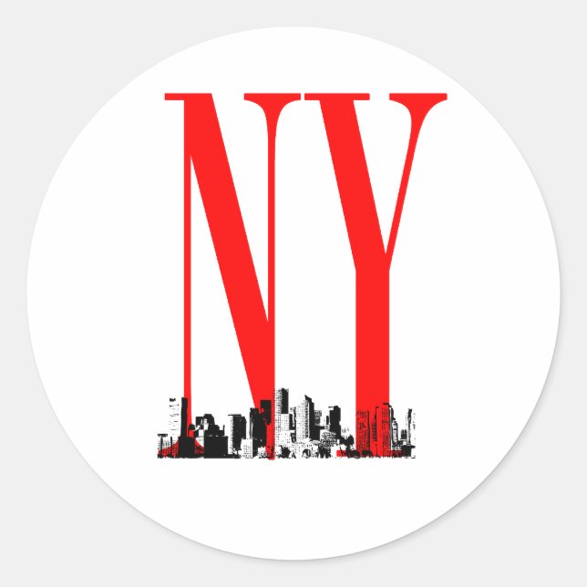 Sticker Rond Conception du logo Skyline New York (Devant)