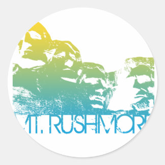 Sticker Rond Conception du Skyline Mt. Rushmore
