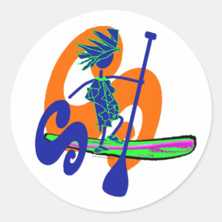 Sticker Rond Conception du Surf à pédales