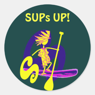 Sticker Rond Conception du Surf à pédales