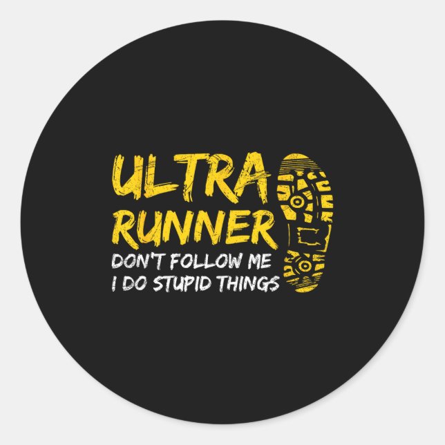 Sticker Rond Conception d'ultra-marathon pour un coureur d'ultr (Devant)