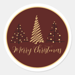Sticker Rond Conception élégante d'arbre de Noël Bâton de vac