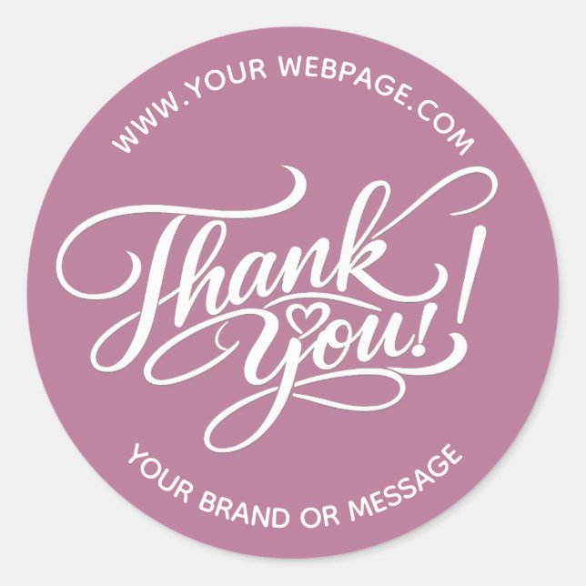 Sticker Rond Conception élégante de « Merci » écrite à la main  (Devant)
