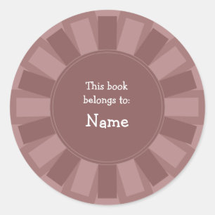 Sticker Rond Conception élégante d'une bibliothèque