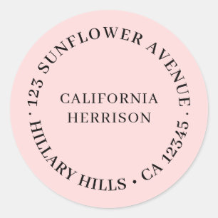 Sticker Rond Conception Féminine Minimaliste Rose Pâle