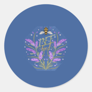 Sticker Rond Conception florale d'abeilles - Message de motivat