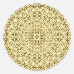 Sticker Rond Conception florale de relief par cru de feuille