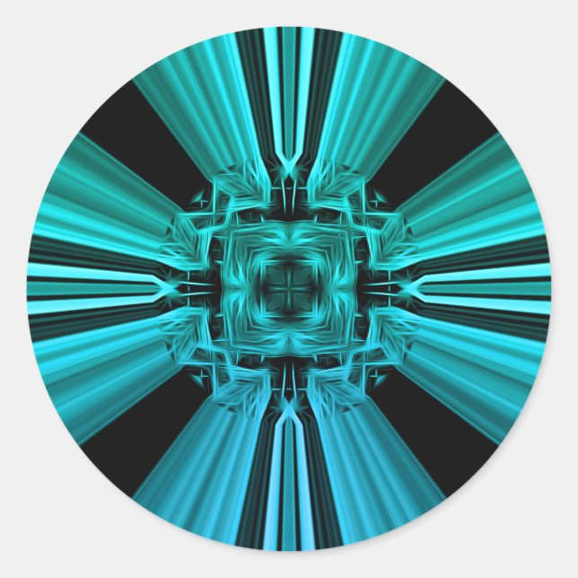 Sticker Rond Conception fractale de plasma électrique futuriste (Devant)