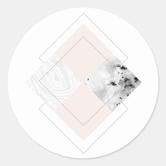 Sticker Rond Conception géométrique du marbre (Devant)