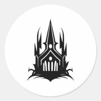 Sticker Rond Conception gothique minimaliste BW