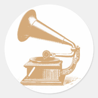 Sticker Rond conception gramophone personnalisable