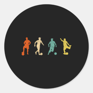 Sticker Rond Conception Graphique Football Vintage Futbol Footb
