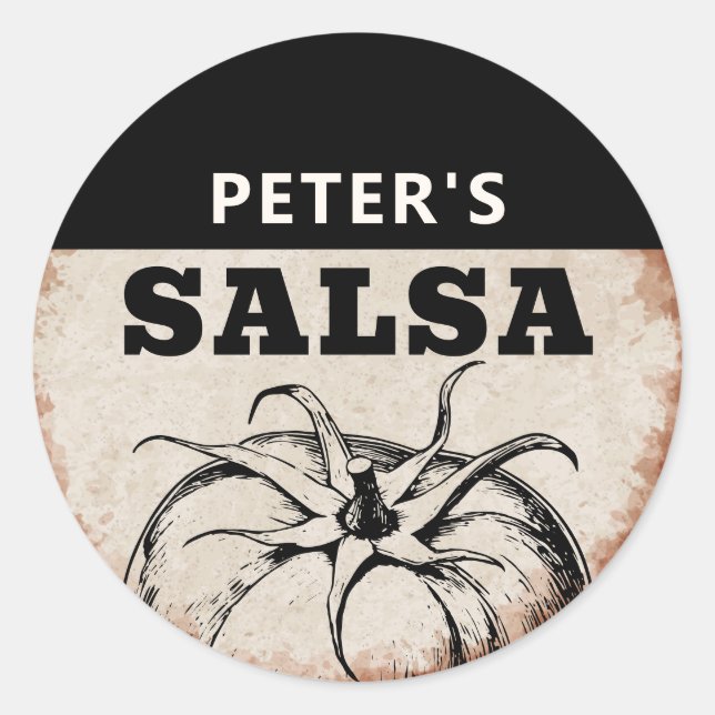 Sticker Rond Conception grunge de salsa de tomate maison modern (Devant)